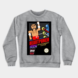 Wrassleman 8-Bit Retro Gaming Pro Wrestling: Heart Punch Crewneck Sweatshirt